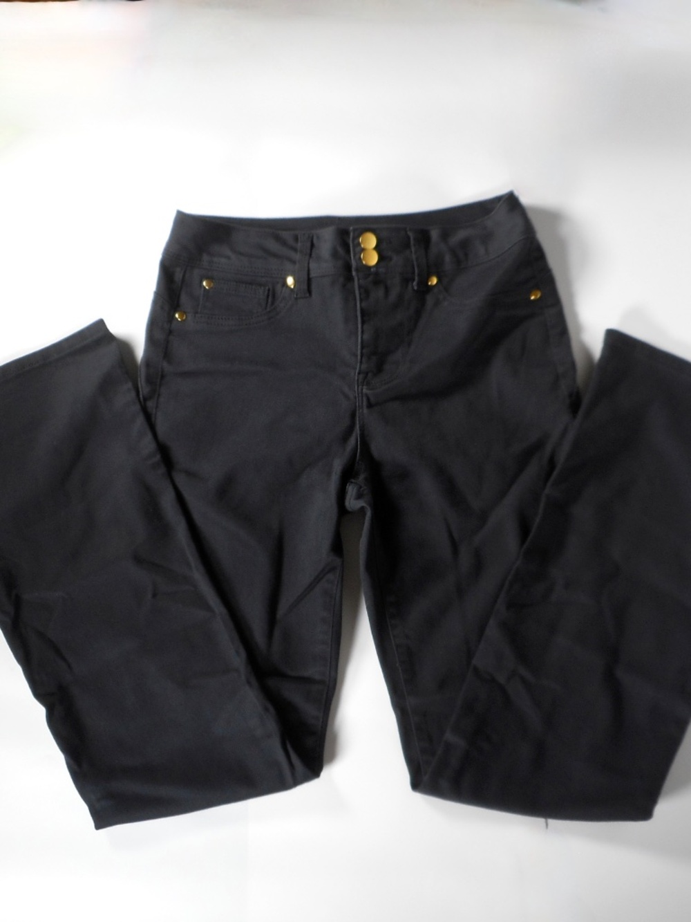 IMAN Global Chic Black Perfect Ponte Sz 10 Long 360 Slimming Boot-Cut Pant